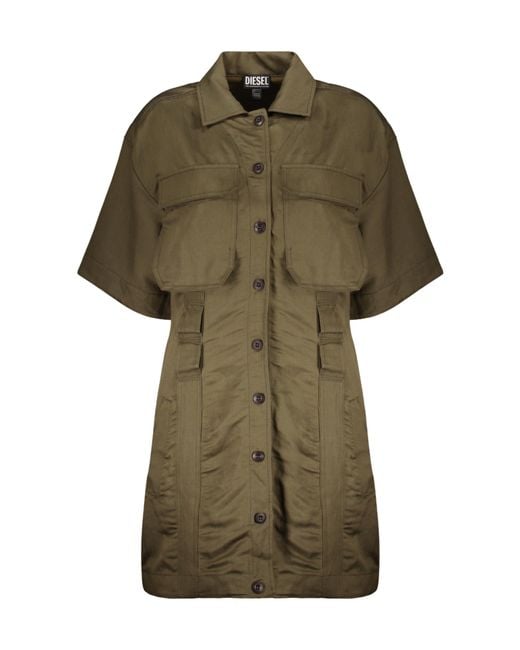 DIESEL Green Button-Front Shirt Dress