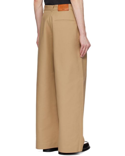 Acne Natural Belt-Loop Casual Pants for men