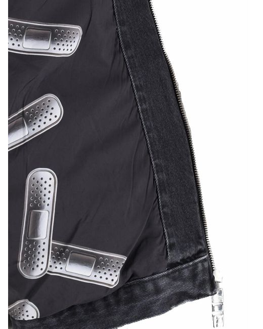PDF CHANNEL Black Pdf Paisley Bandana Denim Jacket for men