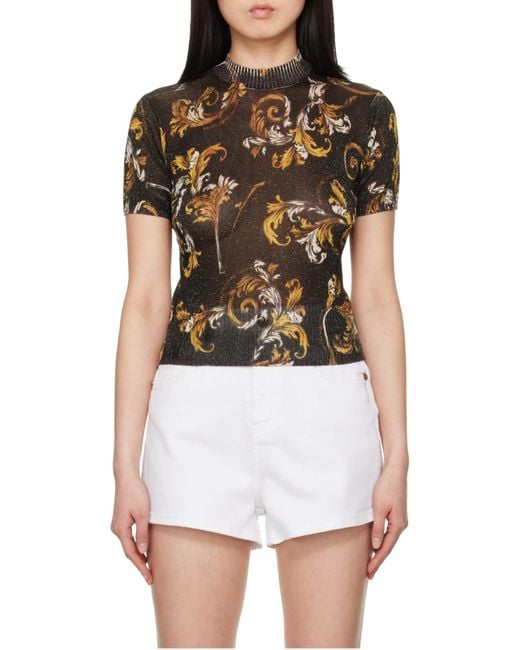 Versace Jeans White Couture Baroque Knitted T-Shirt