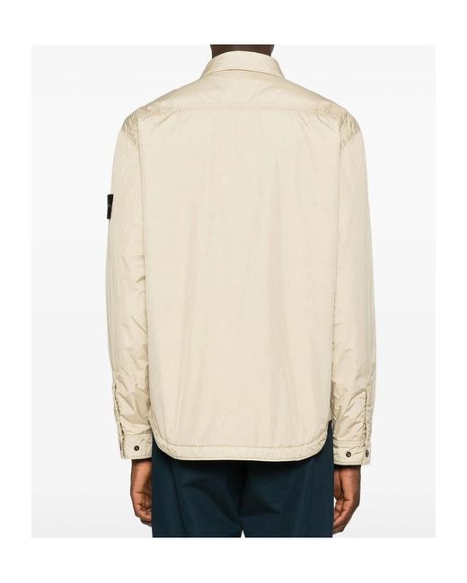 Stone Island Natural Compass Patch Zip-Up Jacket for men
