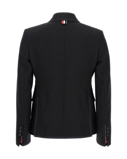 Thom Browne Black Notched-Lapel Fitted Jacket