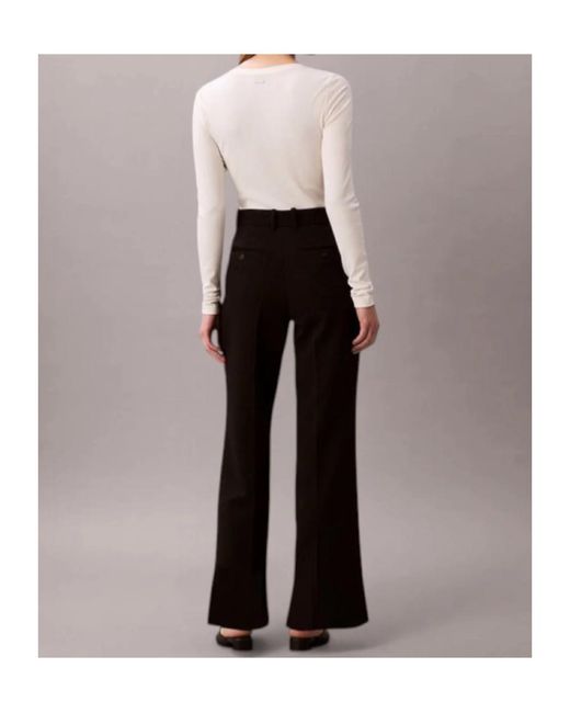 Calvin Klein Black Regular-Fit Tailored Pants
