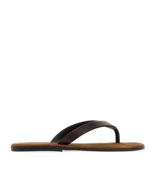 The Row Brown Leather Sandals