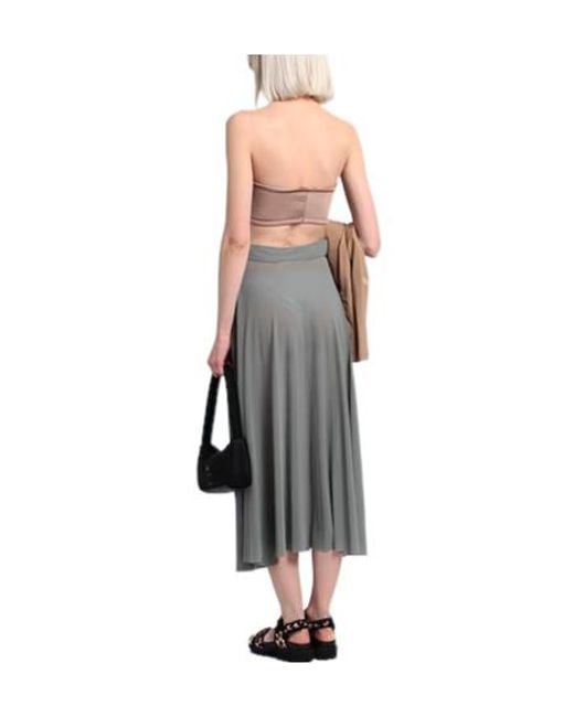 MM6 by Maison Margiela Gray Solidcolor Tulle Midi Skirt