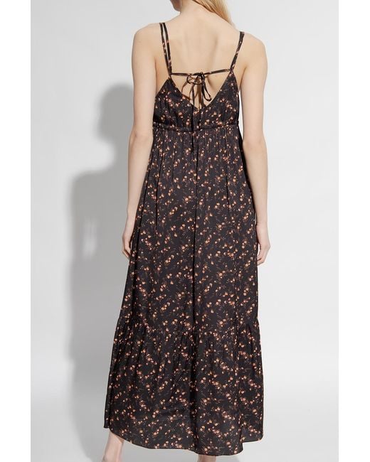 A.P.C. Purple Floral-Print Midi Dress