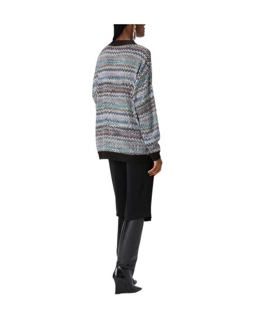 Missoni Gray Sequin Embellished Oversized V-Neck Jumper