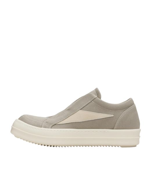 Rick Owens Gray Concordians Laceless Retro Casual Sneakers