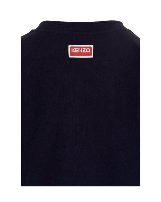 KENZO Blue Logo Printed Crewneck Sweatshirt