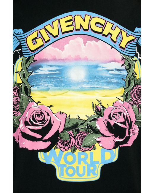 Givenchy Black Logo Printed Crewneck T-Shirt for men