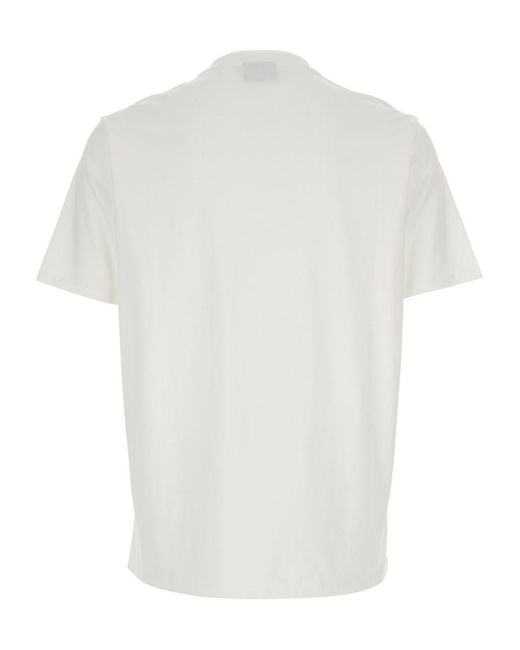 Emporio Armani White Logo Crew-Neck T-Shirt for men