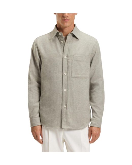 Boss Gray Knit Long-Sleeve Shirt for men