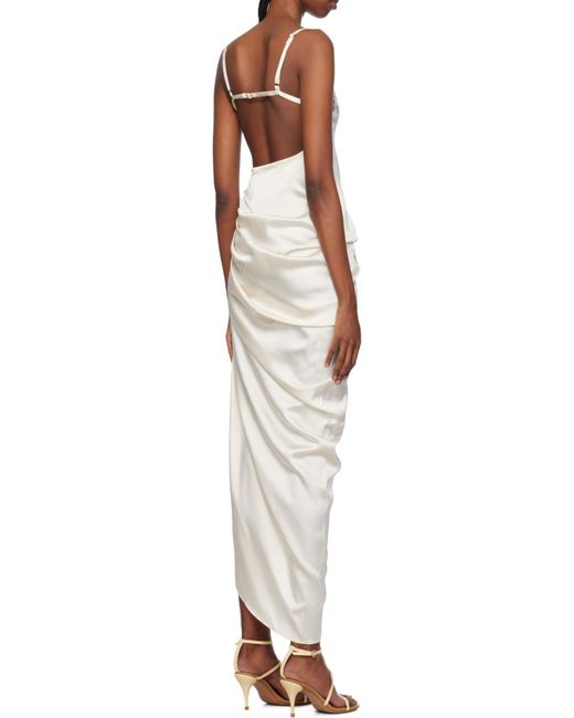 Jacquemus White Long Asymmetric Lingerie Dress