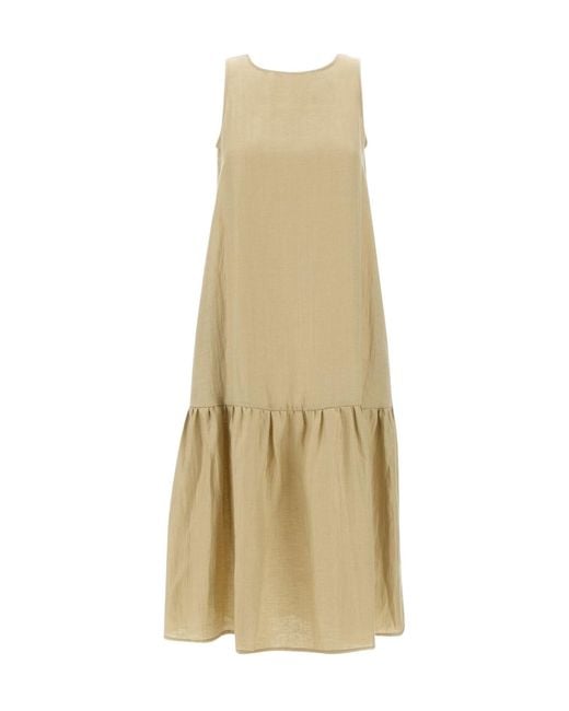 Kaos Natural Flounced-Hem Sleeveless Dress