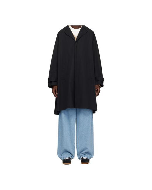 MM6 by Maison Martin Margiela Blue Twill Trench Coat for men