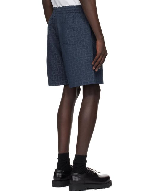 Givenchy Blue Monogrammed Elastic-Waist Shorts for men
