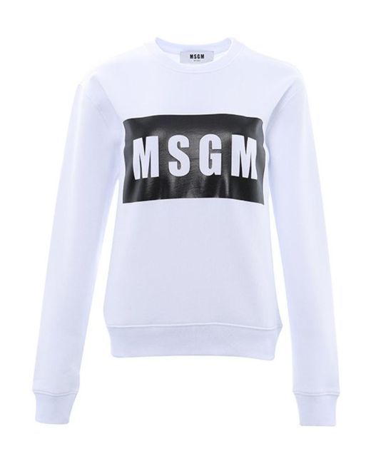 MSGM White Logo Hoodie