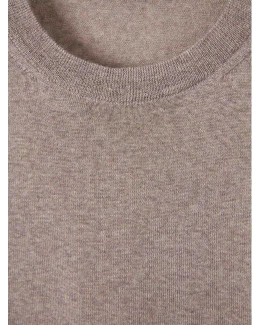 Canali Brown Round-Neck Sweater for men