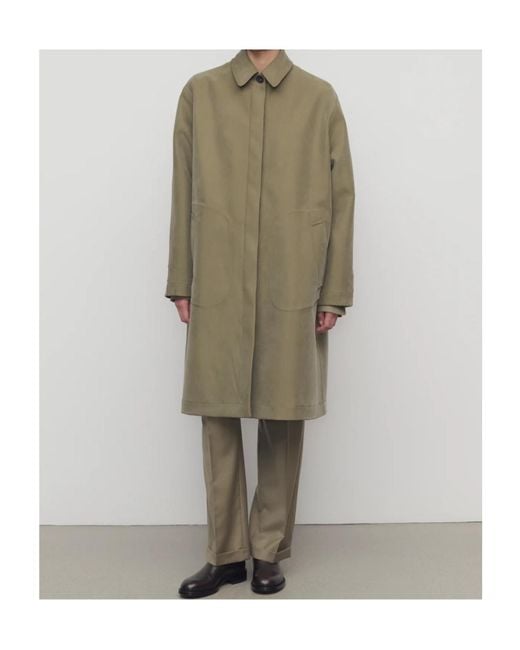 The Row Gray Wool-Silk Check Coat
