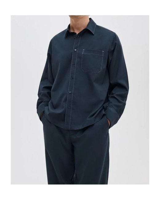 Rag & Bone Blue Austin Tropical Wool Shirt for men