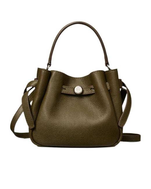 Tory Burch Brown Mini Romy Bucket Bag