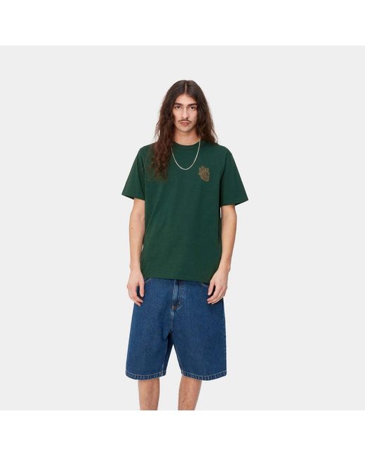 Carhartt Green T-Shirt With Round Neck And Short Sleeves for men