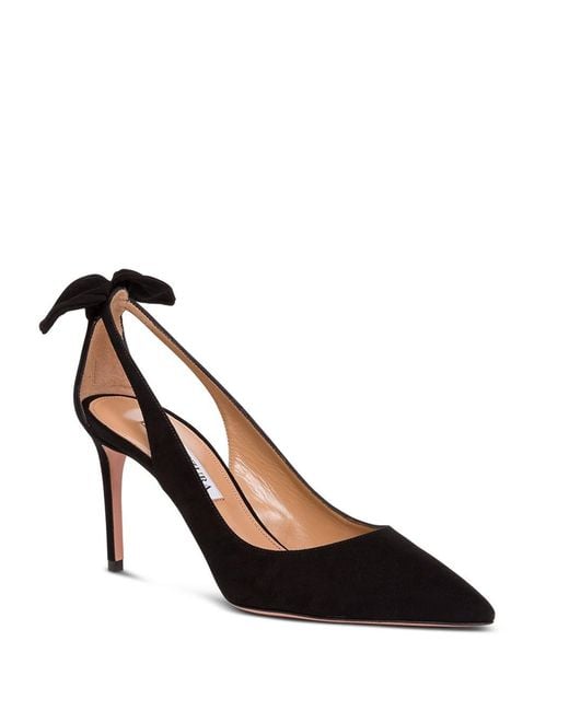 Aquazzura Black Bow Detail High Heels