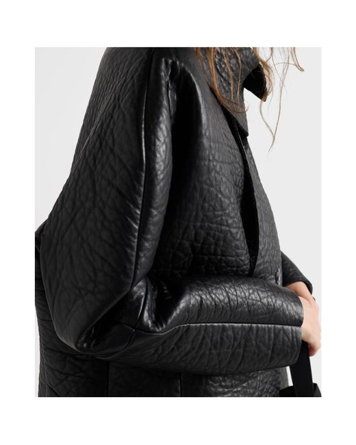 Prada Black Bonded Nappa Leather Jacket