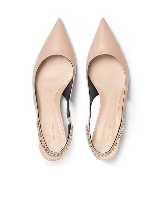 Gucci Natural Signoria Slingback Pump