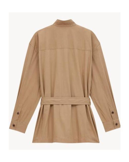 Saint Laurent Natural Button Detailed Belted Tunic