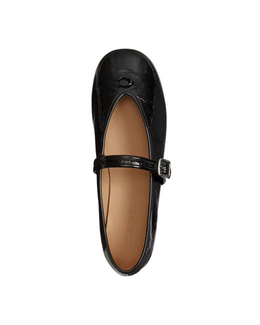 COACH Black Sculpted C Ballet Flats
