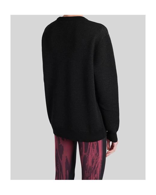 MARINE SERRE Black Logo Intarsia Crewneck Knitted Jumper for men