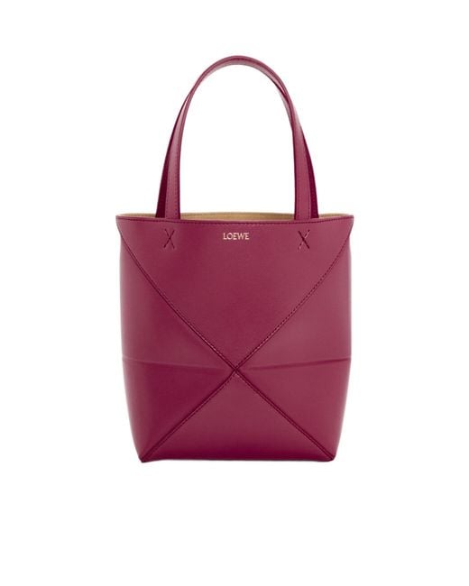 Loewe Purple Mini Puzzle Fold Tote