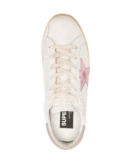 Golden Goose Deluxe Brand White Super Star Lace-Up Sneakers