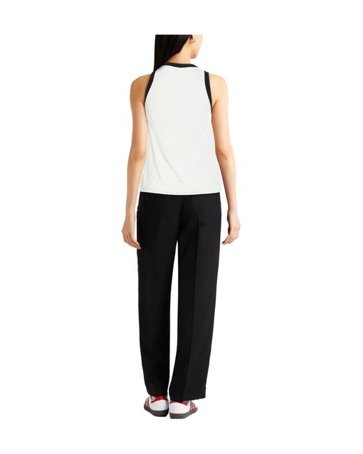 Max Mara White Two-Tone Knitted Sleeveless Top