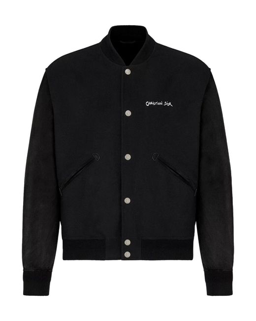 Dior Black Christian Tag Varsity Jacket for men