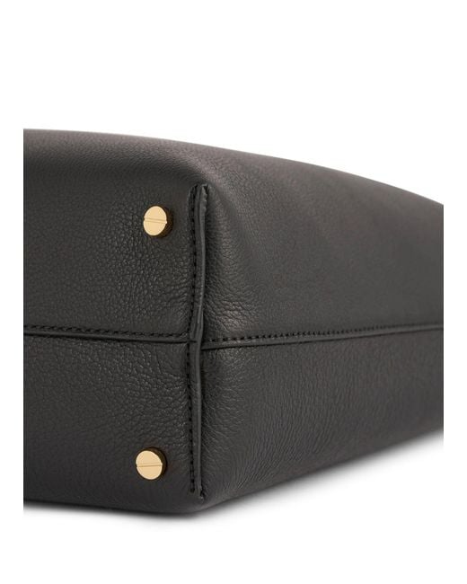 Totême Black Medium-Sized Leather Bevel Bag