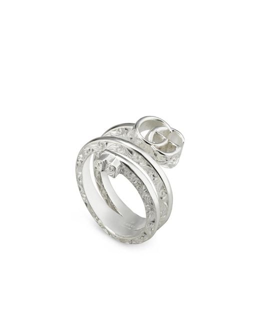 Gucci White Double G Ring