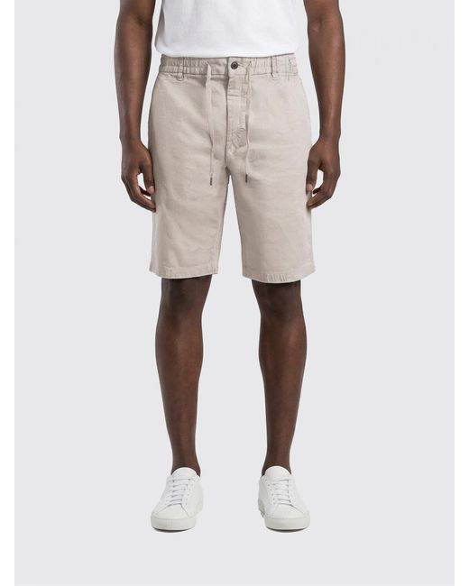 Boss White Relaxed Fit Drawstring Shorts for men