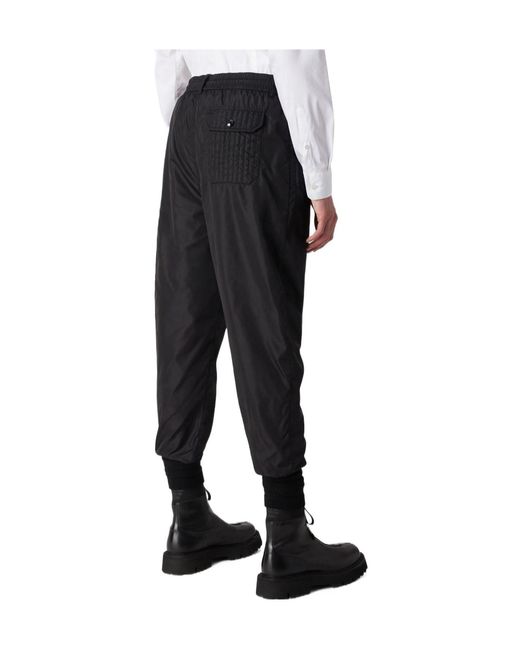 Emporio Armani Black Nylon Utility Jogger Trousers for men