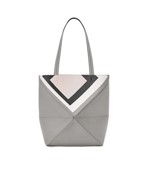 Loewe Gray Medium Puzzle Fold Tote Bag