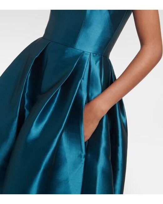 Alex Perry Blue Strapless Faille Midi Dress
