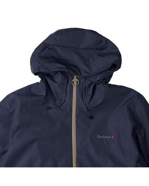 Barbour Blue Logo-Embroidered Hooded Jacket for men