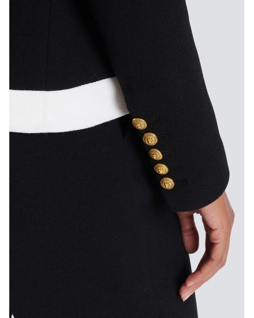 Balmain Black Two-tone Wool Jacket