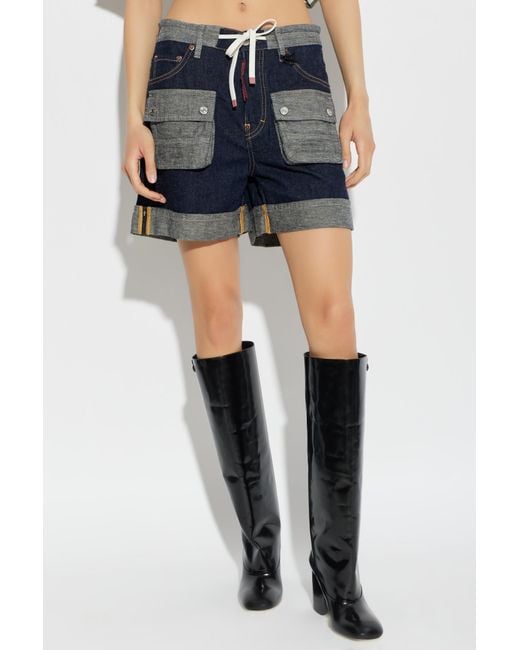 DSquared² Blue Drawstring Cargo Shorts