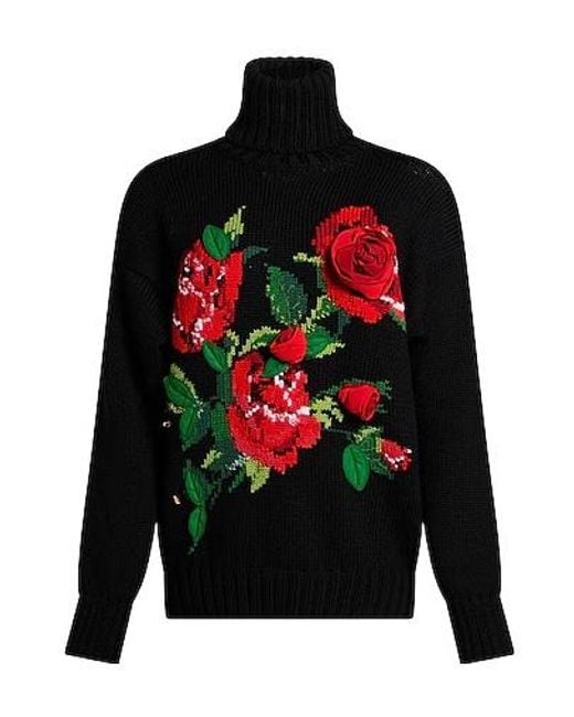 Dolce & Gabbana Red Patterned Sweater