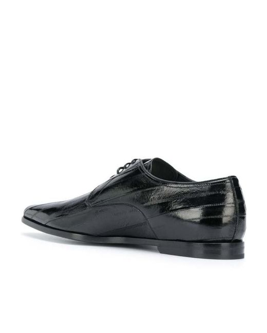 Dolce & Gabbana Black Lace-Up Derby Shoes for men