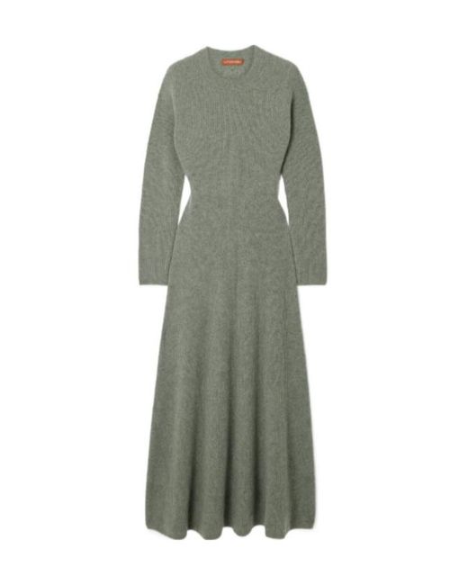 Altuzarra Green Ribbed Cashmere Maxi Dress