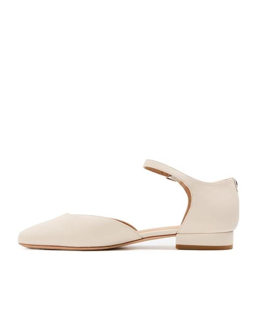 Ralph Lauren Natural Squaretoe Anklestrap Flats