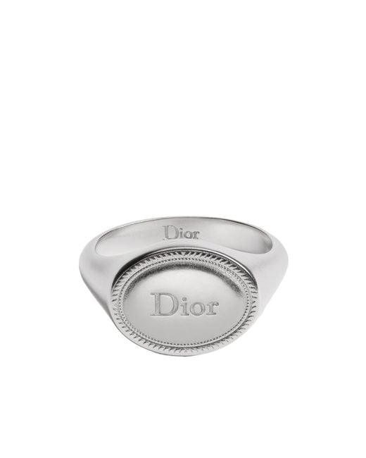 Dior White Médaillon Signet Ring for men